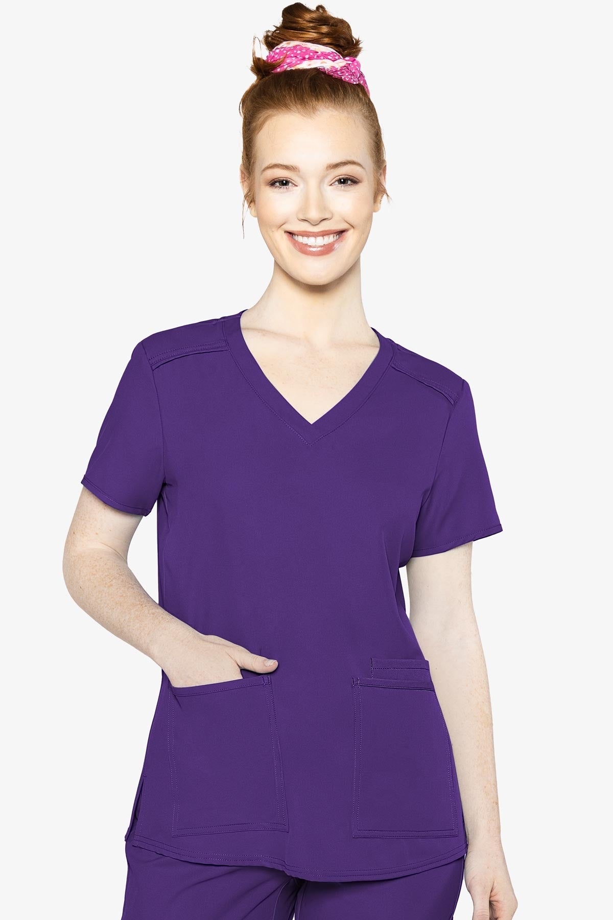 Med Couture 2411 Insight 3 Pocket Top - Grape Med Couture