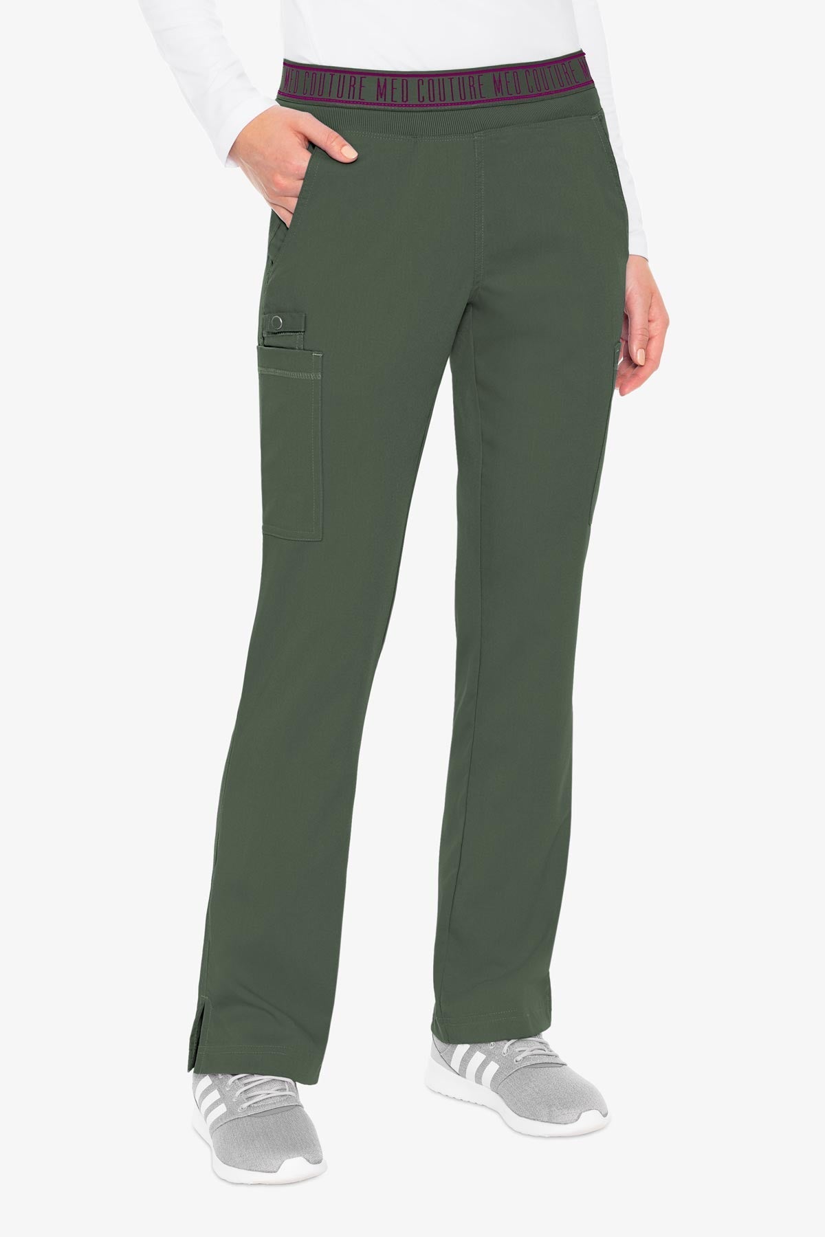 Med Couture Touch 7739 Yoga 2 Cargo Pocket Pant - Olive Med Couture