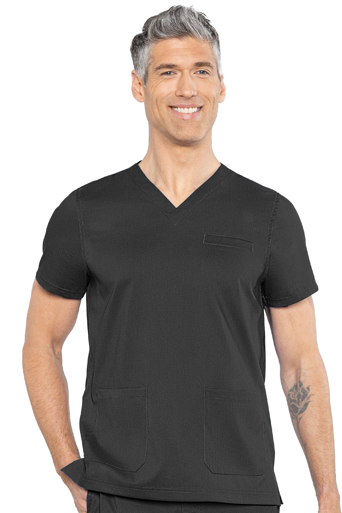 Med Couture 7477 Rothwear Westcott Three Pocket Top - Black Med Couture